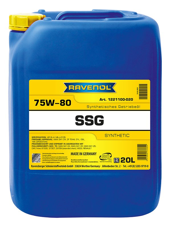 RAVENOL SSG Spec Synt LKW Getriebeöl SAE 75W-80 20l