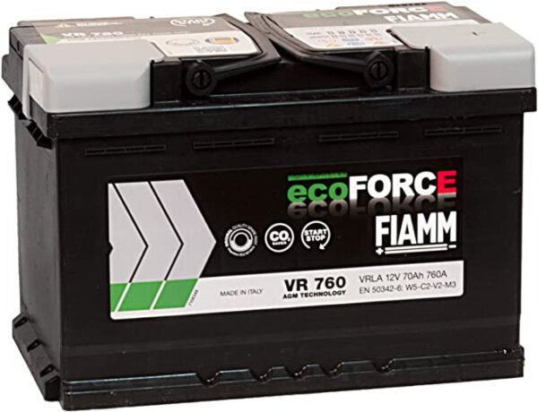 FIAMM ECOFORCE AGM START-STOP VR760 L3 70AH 760A 278x175x190