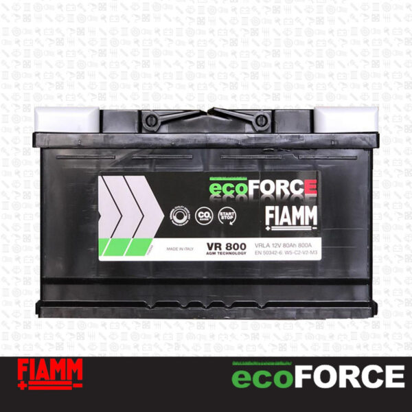FIAMM ECOFORCE AGM START-STOP VR 800 L4 80AH 800A 315x175x190