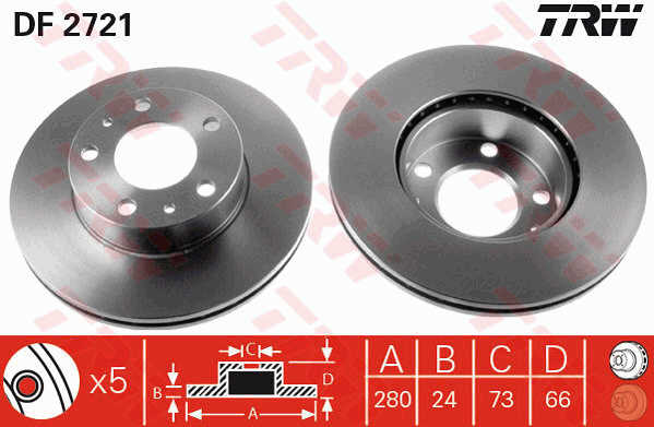 KOCIONI DISK PRED. FIAT/PSA DUCATO/JUMPER -02 FI280MM