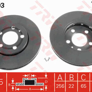 KOCIONI DISK VW/AUDI GOLFIV/POLO 01-09 256MM DF2803 trw