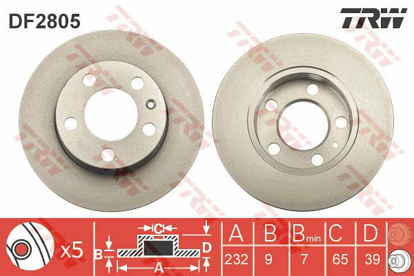 KOCIONI DISK ZAD.VW G-4 trw