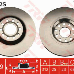 KOCIONI DISK VW/AUDI A4/A6/PASSAT 3B3/3B6 312 MM trw