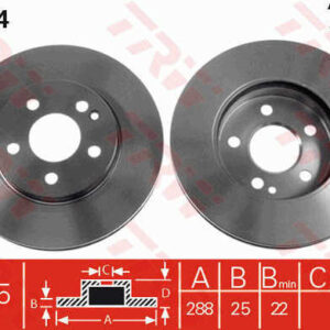 KOCIONI DISK MERCEDES A/B KLASA 288 MM trw
