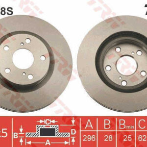 KOCIONI DISK PREDNJI TOYOTA RAV 4 06+ FI 296 MM trw