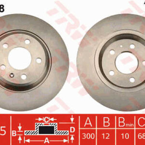 KOCIONI DISK ZADNJI AUDI A4/A5/A6/Q5 300 MM trw
