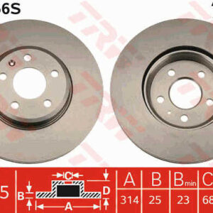 KOCIONI DISK PREDNJI AUDI FI314 AUDI A4/A5 trw