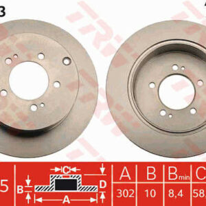 KOCIONI DISK PSA/MITSUBISHI 302MM ZADNJI trw