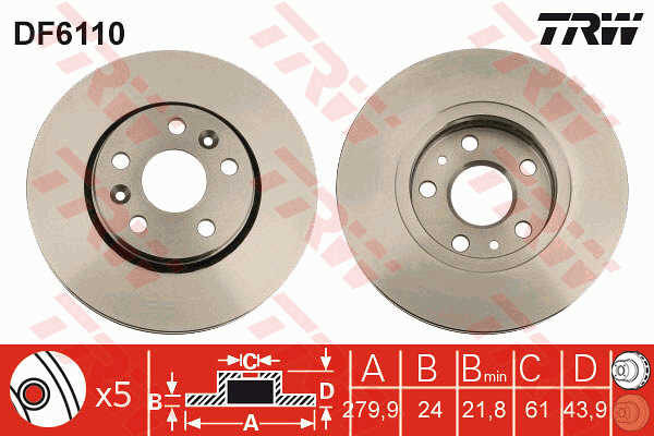 KOCIONI DISK RENAULT MEGANE II / KANGOO FI 280mm trw