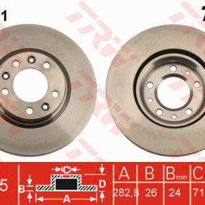KOCIONI DISK PEUGEOT 407 04+ 283MM trw