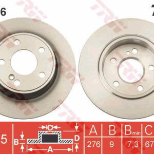 KOCIONI DISK ZAD. FI 276MM MERCEDES A CLASS W176 12+ trw