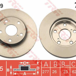 KOCIONI DISK PREDNJI TOYOTA COROLLA / AURIS  trw