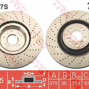 KOCIONI DISK PREDNJI MERCEDES W166/M166 15+ FI 375MM trw