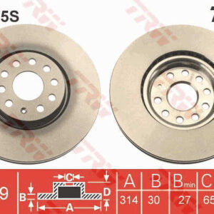 KOCIONI DISK PRED. VW SHARAN/TIGUAN/ALHAMBRA 314MM 10+ trw