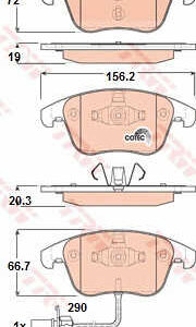 DISK PLOCICE PREDNJE AUDI A4 / A5 07+ trw
