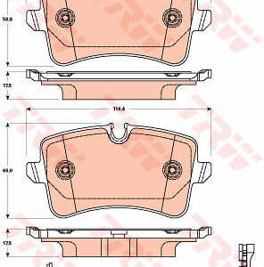 DISK PLOCICE ZADNJE AUDI A6/A7 11+ 1 KABL trw