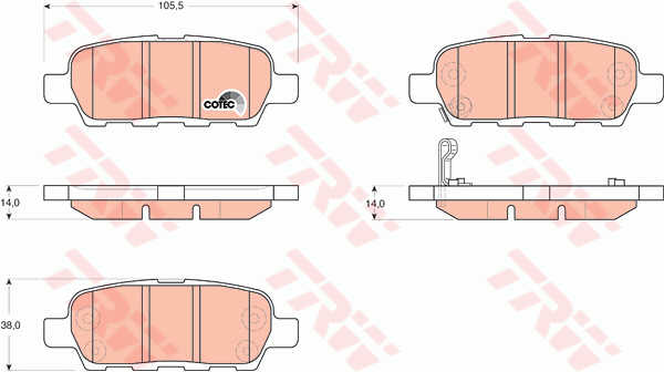 DISK PL.ZAD. RENO KOLEOS NISSAN QUASHQAI trw