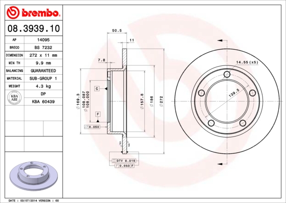 KOCIONI DISKOVI LADA NIVA 272X11 brembo