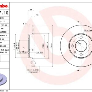 KOCIONI DISK BREMBO VW G-2 12 MM