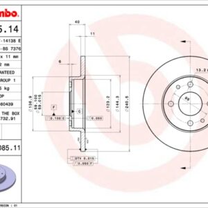 KOCIONI DISK FIAT/ALFA TIPO/33 240 MM 88-99 brembo