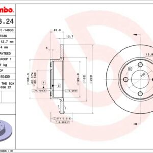 KOCIONI DISK SKODA/VW FELICIA/FAVORIT II/CADDY brembo