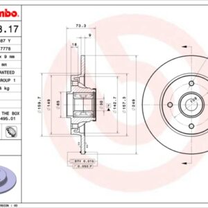 KOCIONI DISK Sa lezajem PSA C4/308 249MM SA ABS SENZOROM brembo