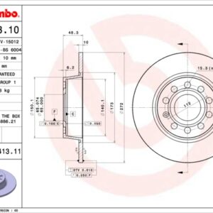 KOCIONI DISK ZAD.VW GOLF VI/VII 272MM brembo