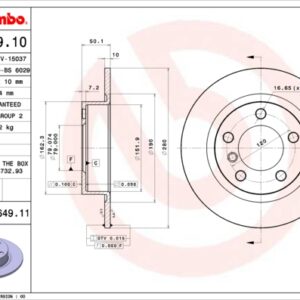 08.b649.10.jpg KOCIONI DISK ZAD. FI 280MM MINI COUNTRYMAN R60 10+ brembo