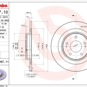 KOCIONI DISK ZADNJI CITROEN MITSUBISHI PEUGEOT 302 MM
