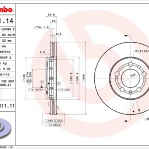 KOCIONI DISK VW/AUDI GOLFIV/POLO 01-09 256MM brembo