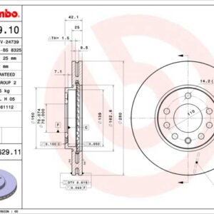 KOCIONI DISK OPEL ASTRA G 98-05 280 MM brembo