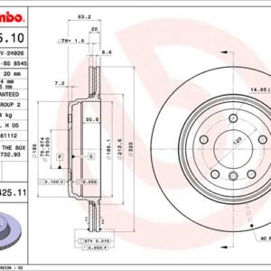 KOCIONI DISK BMW 5 03+ 320MM ZADNJI brembo