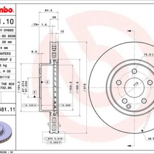 KOCIONI DISK MERCEDES E KLASA 03-09 brembo