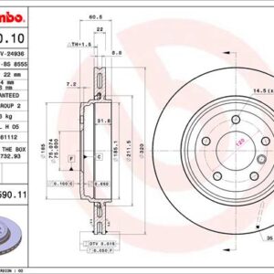 KOCIONI DISK ZAD BM3 E46 320MM brembo