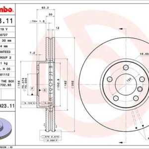 KOCIONI DISK BMW X5 X6 FI 332 MM brembo