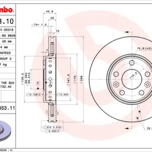 KOCIONI DISK RENAULT LAGUNA III/SCENIC III 296MM brembo.