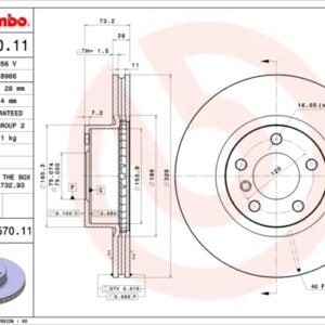 KOCIONI DISK BMW X3 F25 X4 F26 328 MM. brembo