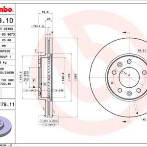 KOC. DISK MAZDA VI FI 283MM 02+ brembo