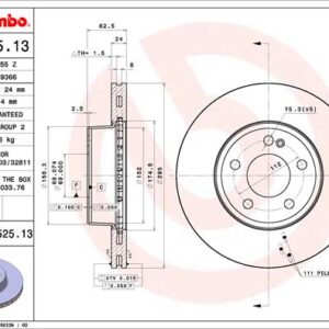 KOCIONI DISK MERCEDES C-CLASS W205 FI 295 brembo