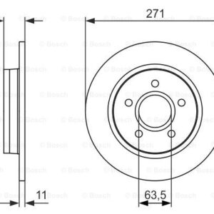 KOCIONI DISK ZADNJI FORD FOCUS III 10+ 271 mm bosch
