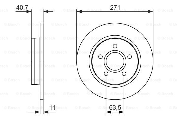 KOCIONI DISK ZADNJI FORD FOCUS III 10+ 271 mm bosch