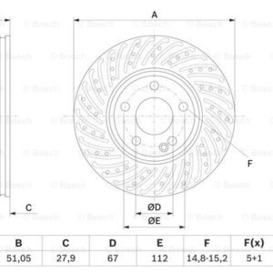KOCIONI DISK PREDNJI MERCEDES W176 W246 C117 X117 X156 FI 295 MM bosch