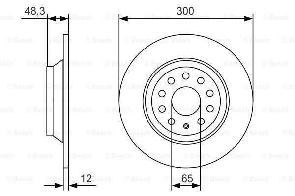 KOCIONI DISK ZADNJI FI 300 MM VW GOLF VII 12+ bosch