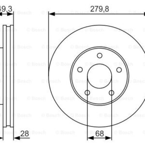 KOCIONI DISK PRED. NISSAN PRIMERA/ALMERA/X-TRAIL 280 MM 02+ bosch