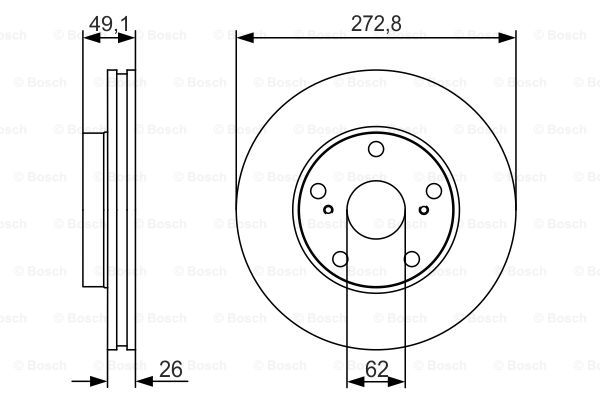 KOCIONI DISK PRED. TOYOTA AURIS 273MM 07-12