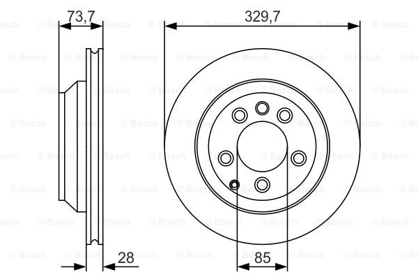 KOCIONI DISK ZAD. VW/AUDI TOUAREG/Q7 FI330MM bosch
