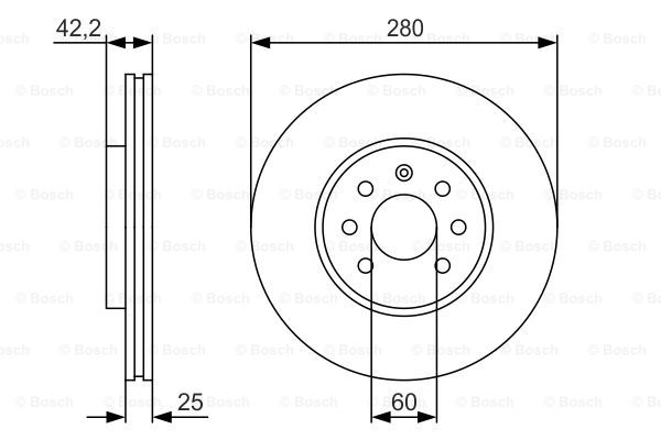 KOCIONI DISK FI 280 MM 4 RUPE OPEL ASTRA H COMBO/CORSA C 2001+ bosch