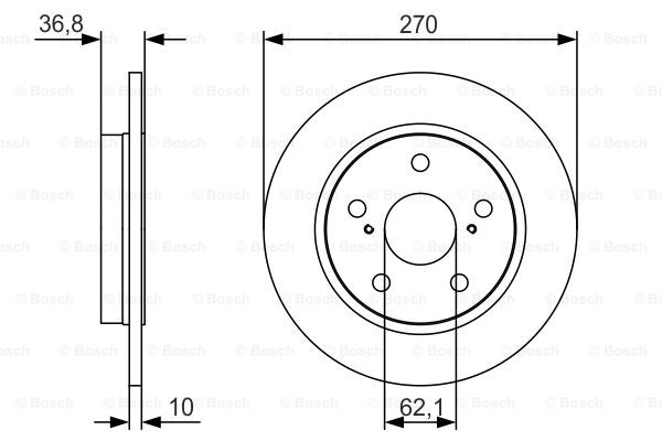 KOCIONI DISK TOYOTA COROLLA/AURIS 270MM ZAD.