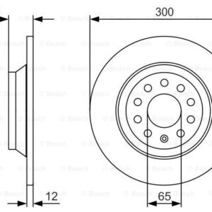 KOCIONI DISK ZAD. FI 300 MM VW GOLF VII 12+ bosch