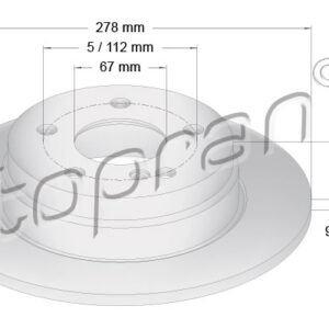 106522.jpg KOCIONI DISK MERCEDES W204 ZADNJI FI 278 JEDNODJELNI topran
